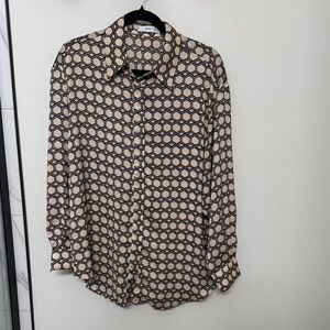 MNG Geometric Patterned Women’s Button Down Top